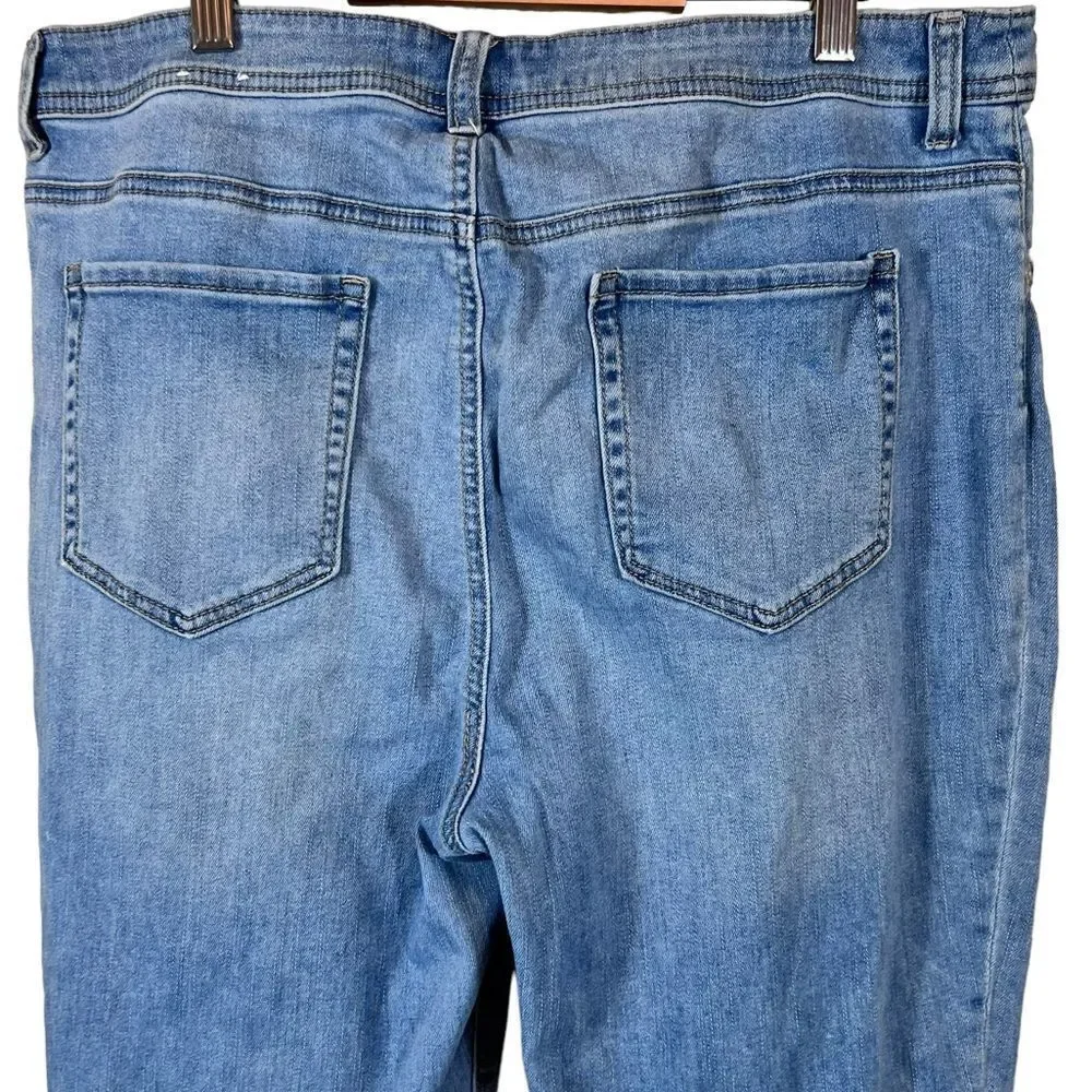 Chico's so slimming distressed ankle fit jeans.